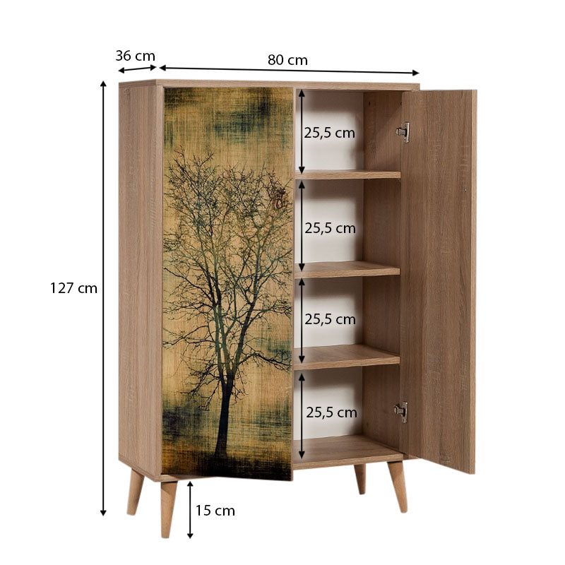 Παπουτσοθήκη - Ντουλάπι Soho από Μελαμίνη Χρώμα Sonoma 80x36x127