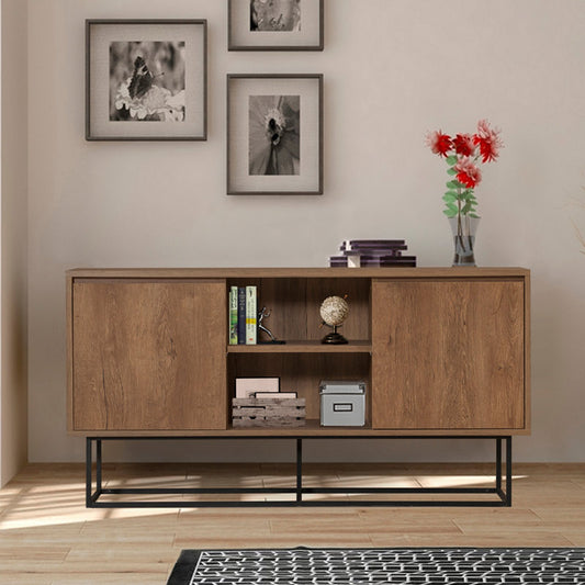 Μπουφές Amedeo από Μελαμίνη Χρώμα Καρυδί 140x36x72