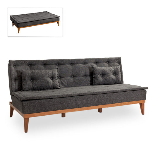 Καναπές - Κρεβάτι Veron Τριθέσιος Υφασμάτινος Χρώμα Ανθρακί 180X80X78
