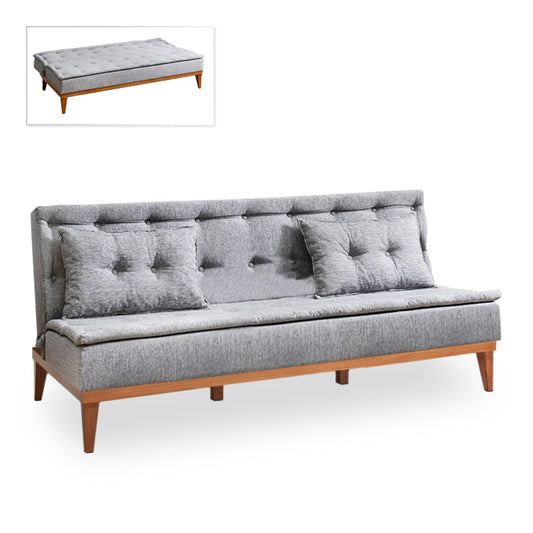 Καναπές - Κρεβάτι Veron Τριθέσιος Υφασμάτινος Χρώμα Γκρι 180X80X78