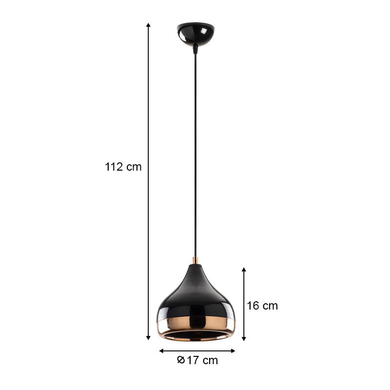 Φωτιστικό Οροφής Precious E27 Μεταλλικό Μονόφωτο Χρώμα Μαύρο - Bronze Φ17x112