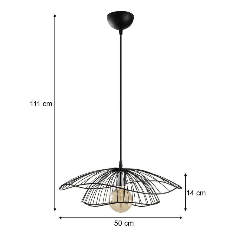 Φωτιστικό Οροφής Yildo E27 Μεταλλικό Μονόφωτο Χρώμα Μαύρο Φ50x111
