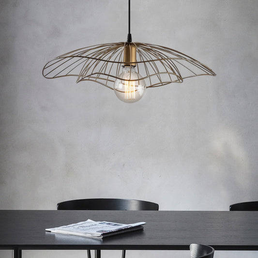 Φωτιστικό Οροφής Yildo E27 Μεταλλικό Μονόφωτο Χρώμα Χρυσό Vintage Φ50x111