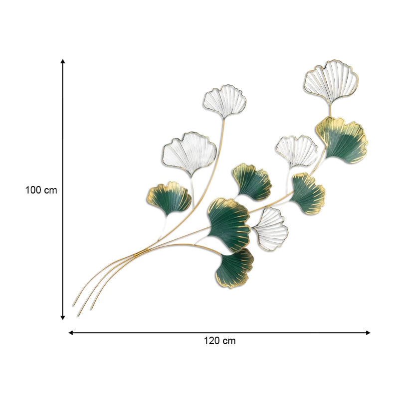 Διακοσμητικό Τοίχου Flower Μεταλλικό Χρώμα Χρυσό - Πράσινο 120x100