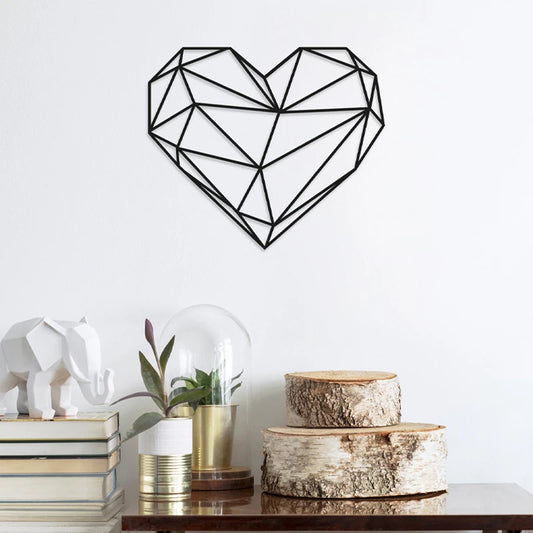 Διακοσμητικό Τοίχου Heart Μεταλλικό Χρώμα Μαύρο 47x40