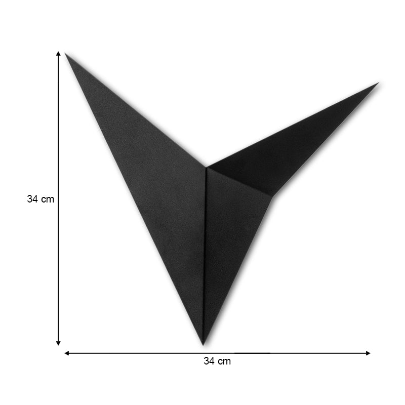 Απλίκα Τοίχου Bird Μεταλλική Χρώμα Μαύρο 34x5x34