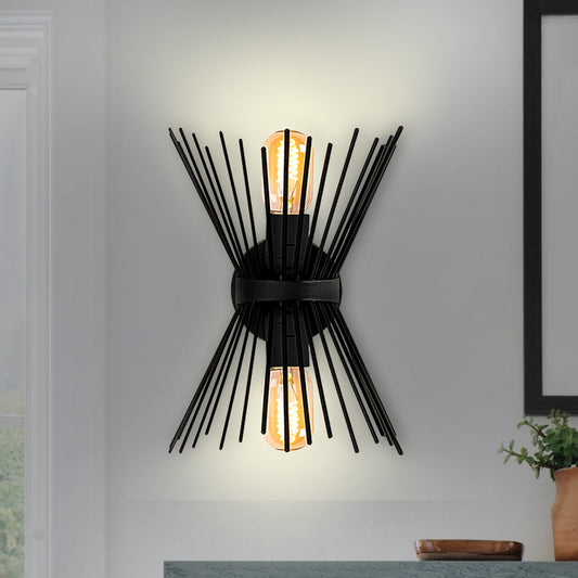 Απλίκα Τοίχου Kirpi E27 Μεταλλική Χρώμα Μαύρο 23x5x33