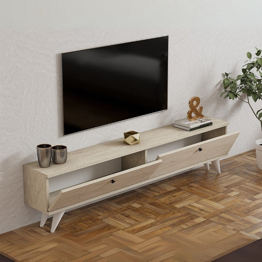 Έπιπλο Τηλεόρασης Paris Χρώμα Travertine 160x25x35