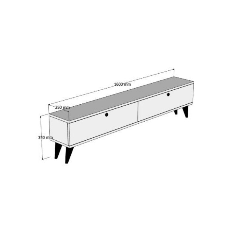 Έπιπλο Τηλεόρασης Paris Χρώμα Travertine 160x25x35