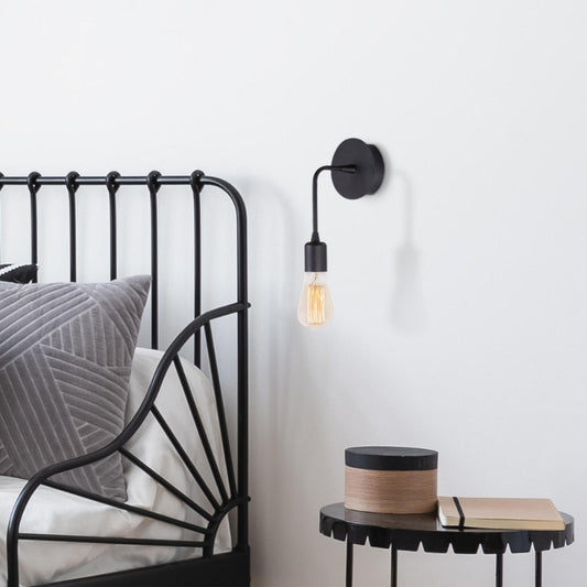 Απλίκα Τοίχου Aden E27 Μεταλλική Χρώμα Μαύρο 6x12x27
