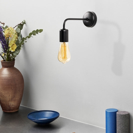 Απλίκα Τοίχου Aven E27 Μεταλλική Χρώμα Μαύρο 8x20x15