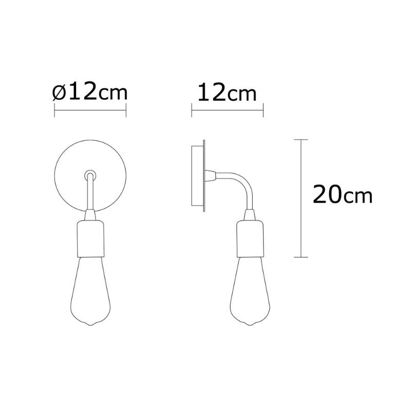 Απλίκα Τοίχου Arken E27 Μεταλλική Χρώμα Χρυσό Vintage 12x12x20