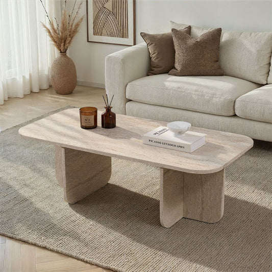 Τραπεζάκι Σαλονιού Becaj Χρώμα Travertine 120x60x41,4