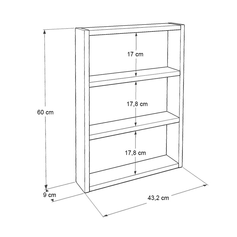 Ραφιέρα Τοίχου Prena Χρώμα Atlantic Pine 43,2x9x60