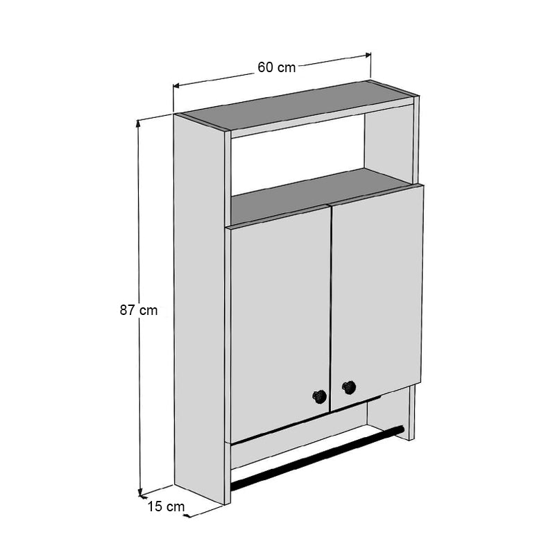 Ντουλάπι Μπάνιου Επιτοίχιο Ela Χρώμα Καρυδί 60x15x87