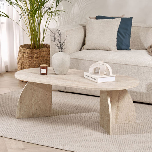 Τραπεζάκι Σαλονιού Melina Χρώμα Travertine 120x60x40