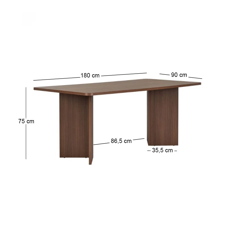 Τραπέζι Linza Χρώμα Καρυδί 180x90x75