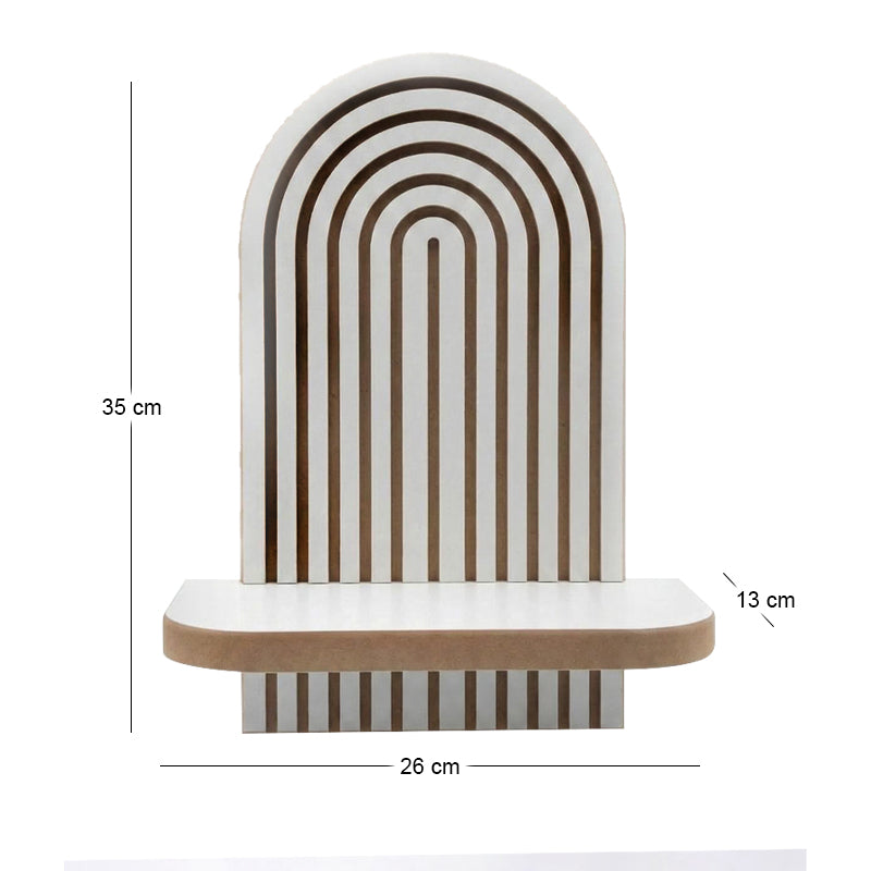 Ραφιέρα Τοίχου Artwill MDF Χρώμα Λευκό - Oak 26x13x35