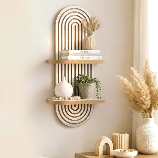 Ραφιέρα Τοίχου Artwill MDF Χρώμα Λευκό - Oak 26x13x70