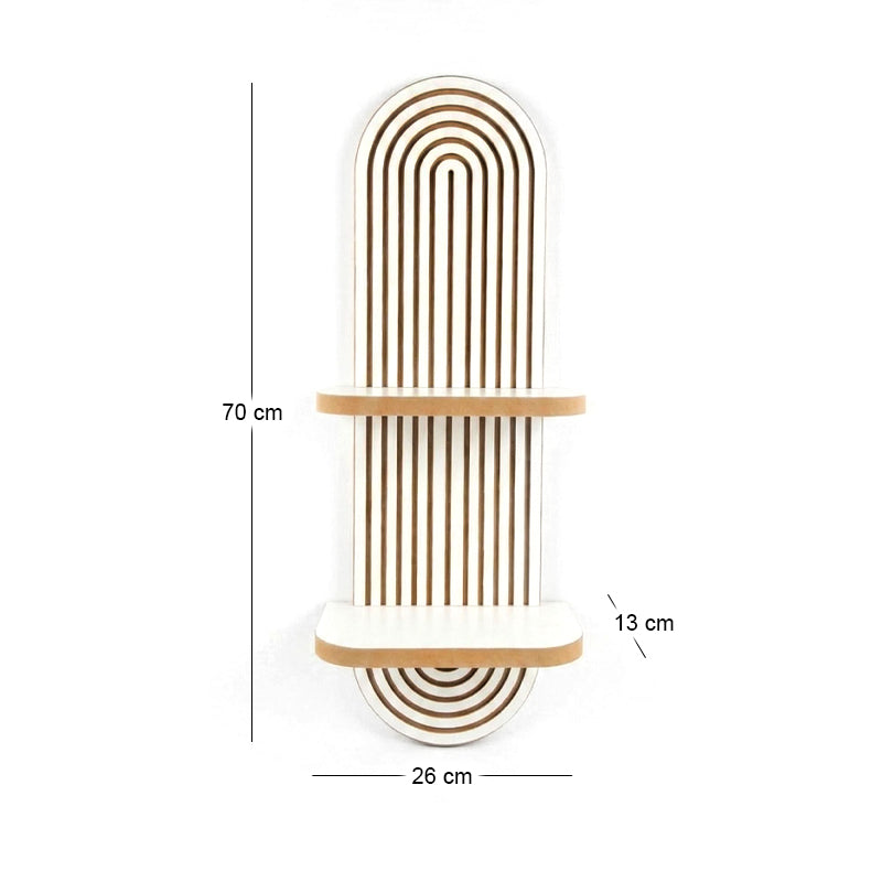 Ραφιέρα Τοίχου Artwill MDF Χρώμα Λευκό - Oak 26x13x70