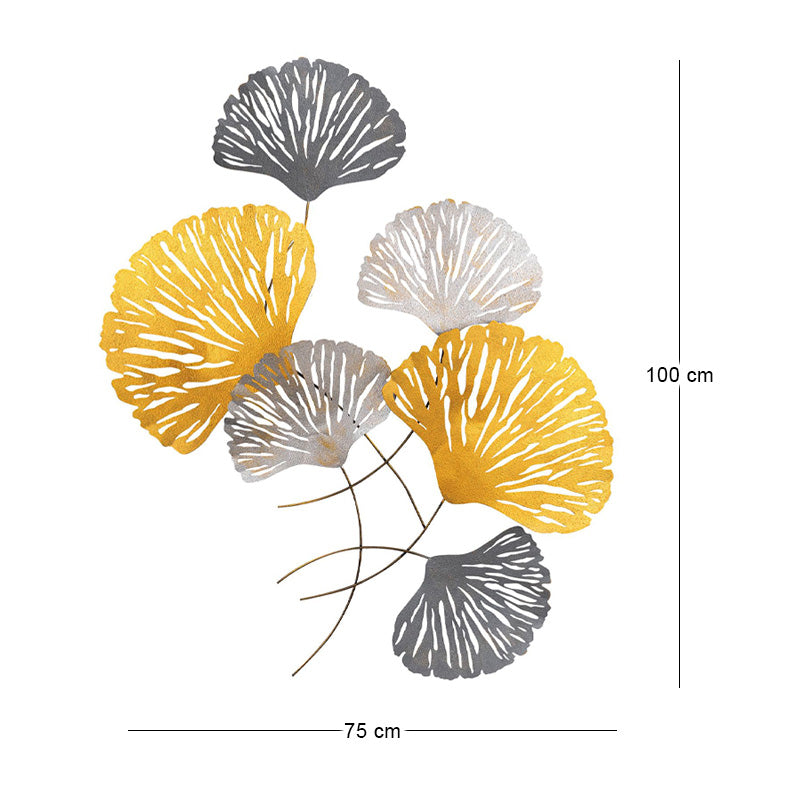 Διακοσμητικό Τοίχου Metal Flower Μεταλλικό Χρώμα Bronze - Ασημί 75x100εκ