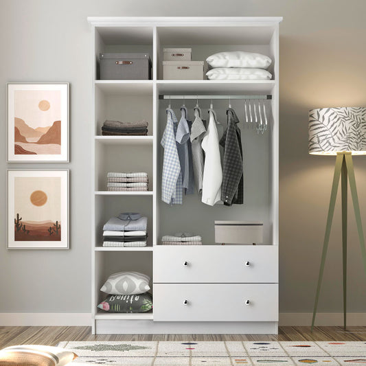 Ντουλάπα Ρούχων Emily Τρίφυλλη Χρώμα Λευκό 105x50x210