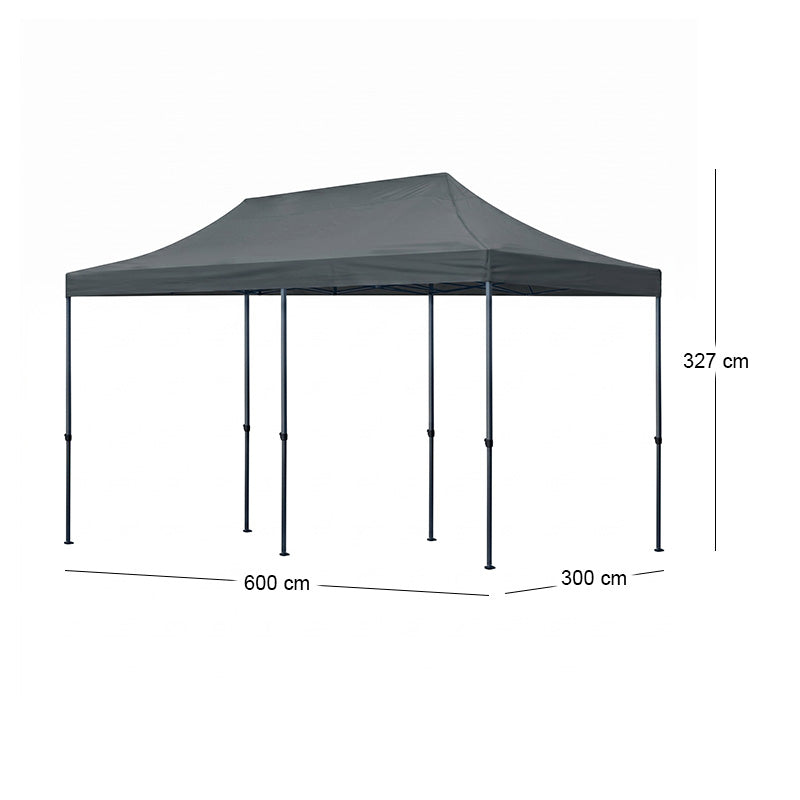 Κιόσκι - Gazebo Bari Πτυσσόμενο Μεταλλικός Σκελετός - Αδιάβροχο Ύφασμα Χρώμα Γκρι 3x6x3,2m