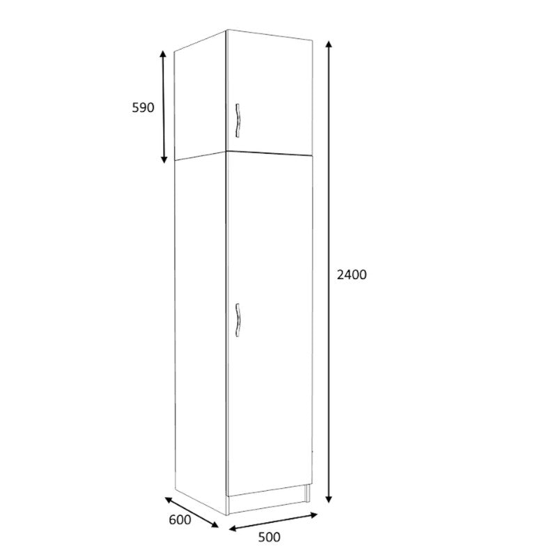 Ντουλάπα Ρούχων Victoria Μονόφυλλη με Πατάρι Χρώμα Καρυδί 50x60x240