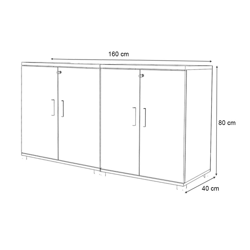 Ντουλάπι Γραφείου με Κλειδαριά Επαγγελματικό Venturo Χρώμα Ανθρακί - Καρυδί 160x40x80