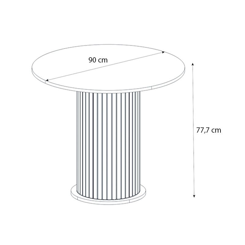 Σετ Τραπεζαρία 5 Τμχ Bohema - Chiara Χρώμα Μαύρο/Sepet Oak - Γκρι Ø90x77,7