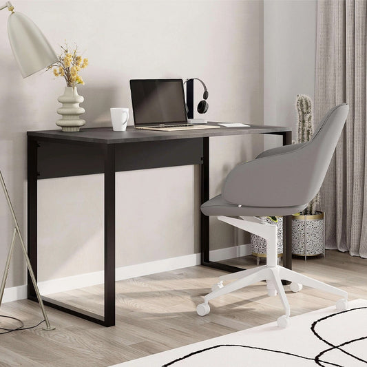 Γραφείο Εργασίας Inna Χρώμα Γκρι Ρετρό - Silky Black 100x60x75