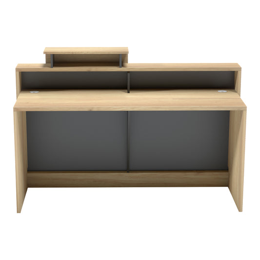 Γραφείο Reception Lotus σε Φυσική-Ανθρακί Απόχρωση 160x60x105