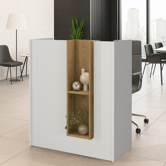 Γραφείο Υποδοχής - Reception Bonveno Χρώμα Λευκό - Sepet Oak 90x43,2x110