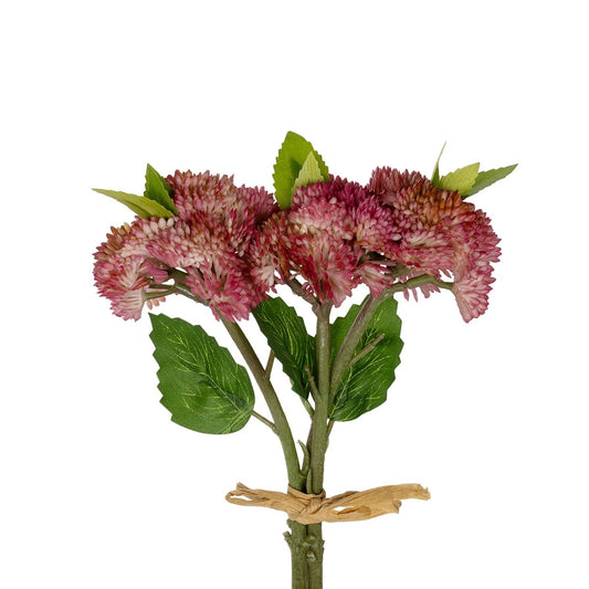 HOT PINK SEDUM BOUQUET 21347 Τεχνητό Διακοσμητικό Μπουκέτο Ροζ Σέδο Y30cm