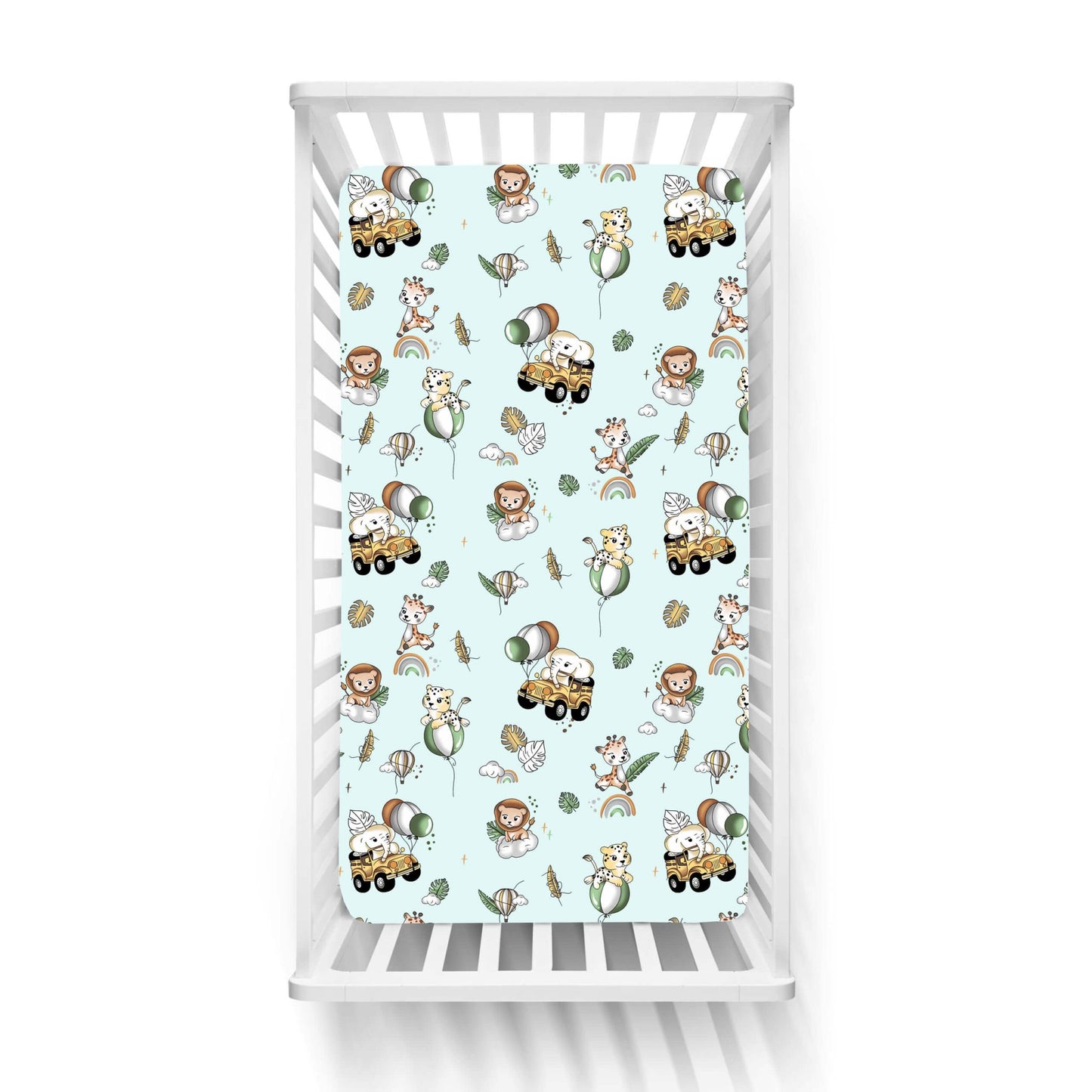 Βρεφικά Σετ Σεντόνι Κούνιας με Λάστιχο Happy Zoo