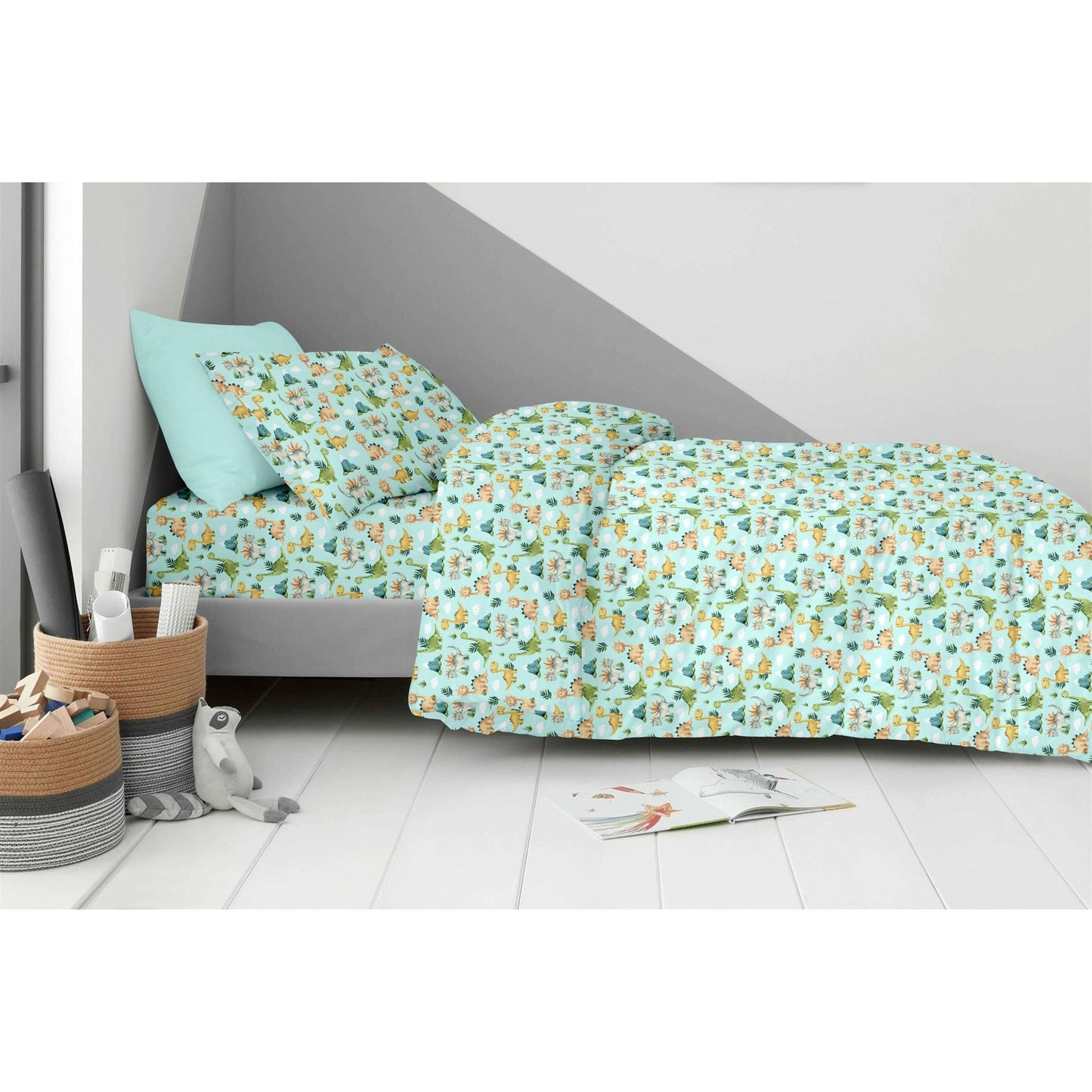 Σετ Παιδικό Κουβερλί με Σεντόνι και Μαξιλαροθήκες Jurassic