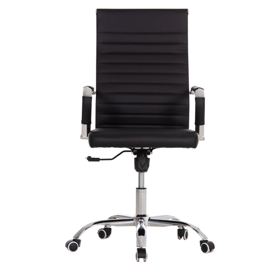 ΚΑΡΕΚΛΑ ΓΡΑΦΕΙΟΥ ΜΑΥΡΟ PU BOSS ΔΙΕΥΘΥΝΤΟΥ ΠΟΔΙ ΧΡΩΜΙΟΥ 53x57x109