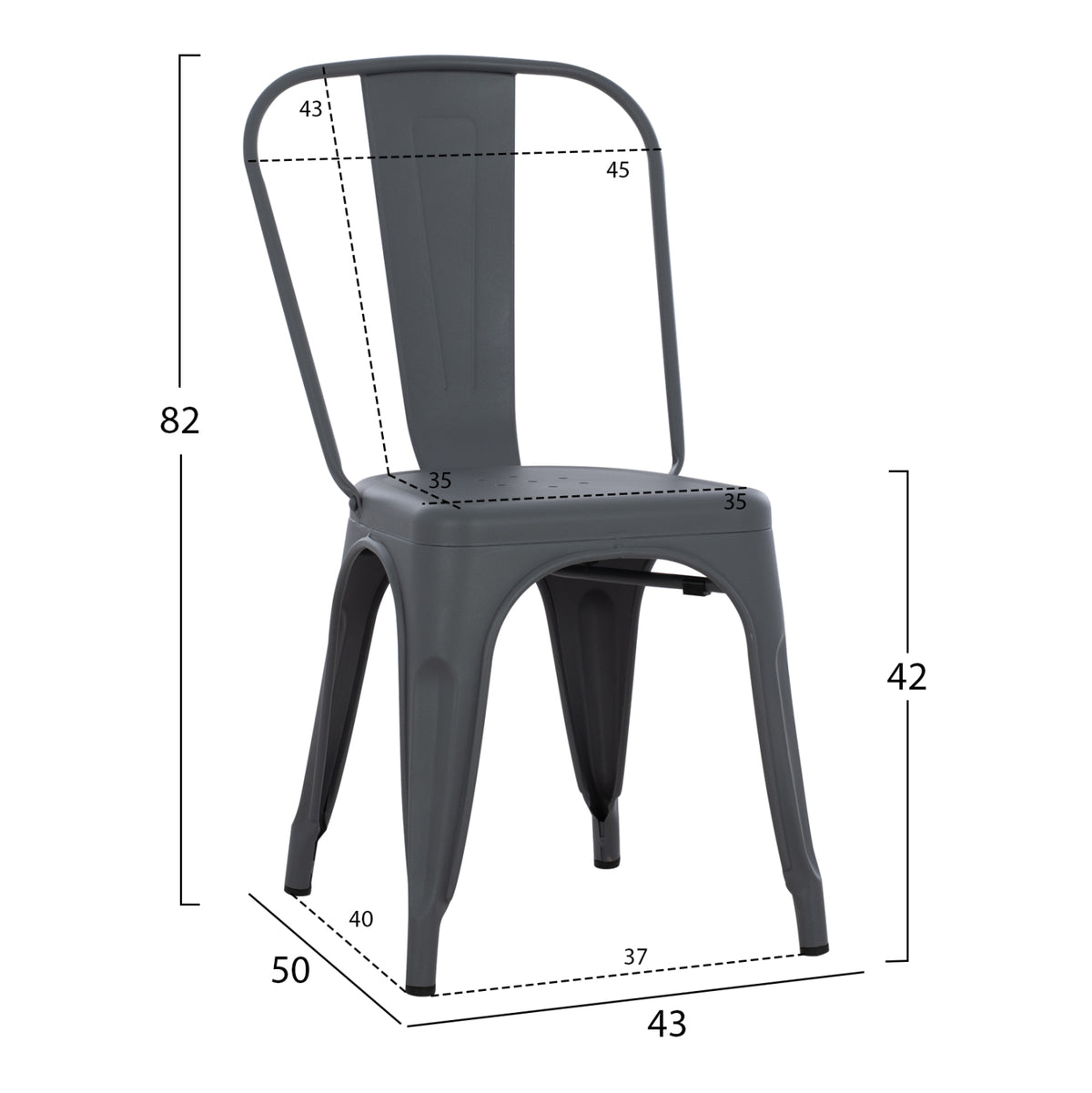 ΚΑΡΕΚΛΑ ΜΕΤΑΛΛΙΚΗ MELITA PRO ΓΚΡΙ 44x47x84.5