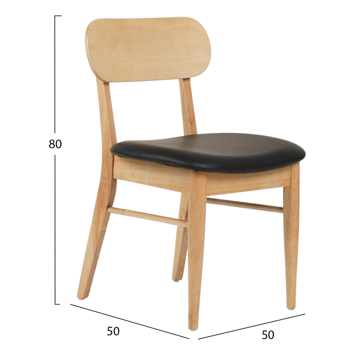 ΚΑΡΕΚΛΑ ΤΡΑΠΕΖΑΡΙΑΣ SEKOR RUBBERWOOD ΜΑΥΡΟ PU 50x50x80
