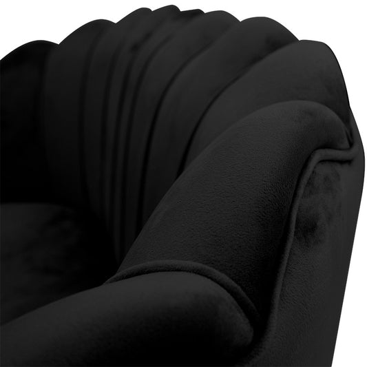 Καναπές 2θέσιος Daimon Βελούδο Μαύρο 134x70x77