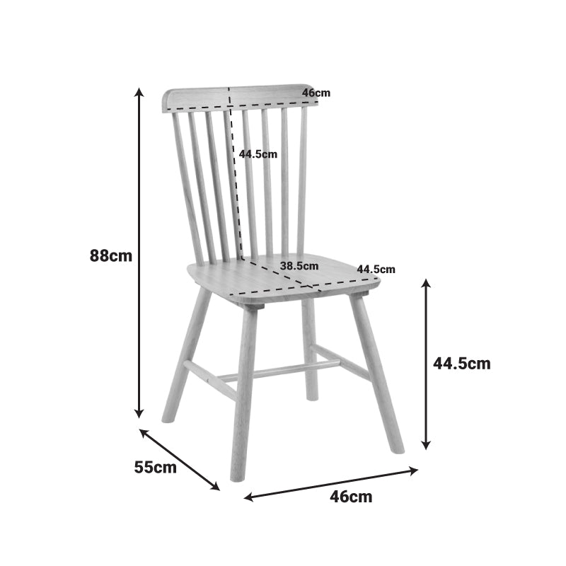 Καρέκλα Bristol Rubberwood σε Μαύρη Απόχρωση 45x51x86