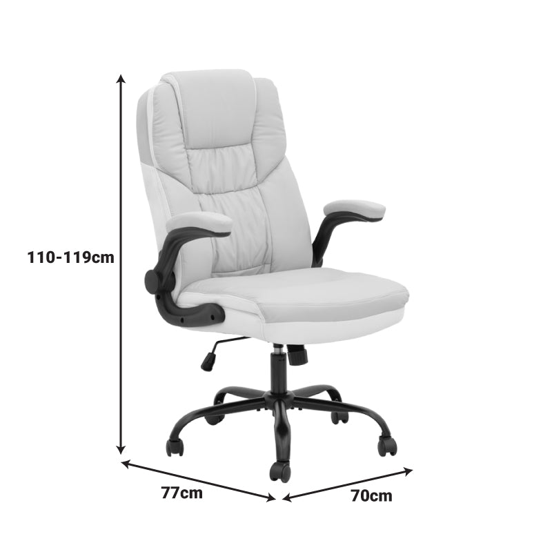 Καρέκλα Γραφείου Διευθυντή Stellar PU σε Μπεζ-Εκρού Απόχρωση 70x77x110-119