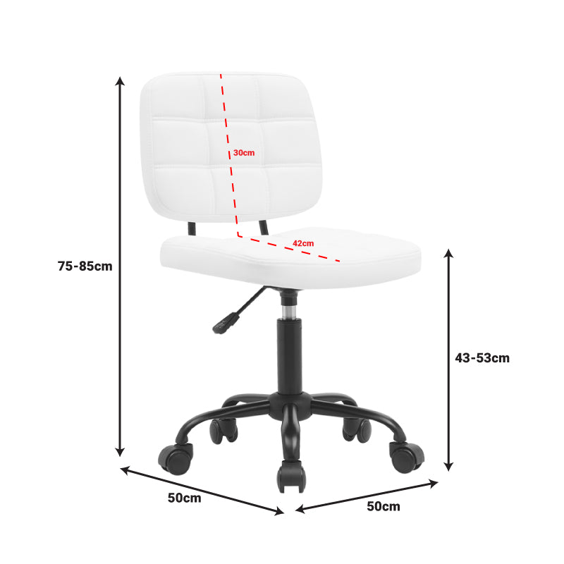 Καρέκλα Γραφείου Sedia PU σε Λευκή Απόχρωση 50x50x75-85
