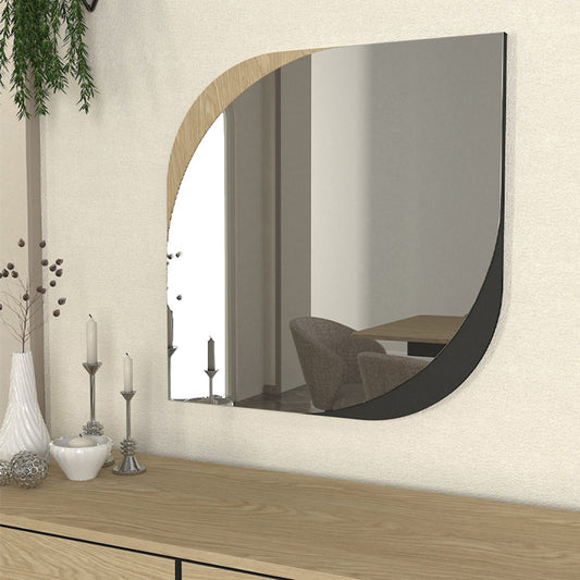 Καθρέπτης Τοίχου Lava Χρώμα Rota Oak - Ανθρακί 70x2,2x70