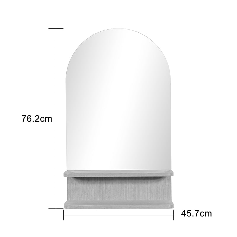 Καθρέπτης με Ράφι Mensola MDF σε Φυσική Απόχρωση 45.7x12.7x76.2