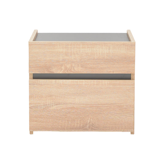 Κομοδίνο Comcie σε Φυσικό με Γκρι Απόχρωση 50x42x45.5
