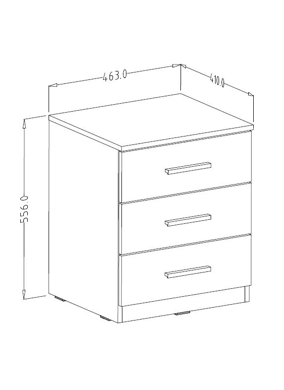 Κομοδίνο Kappa Καφέ - Μαύρο 46x41x55