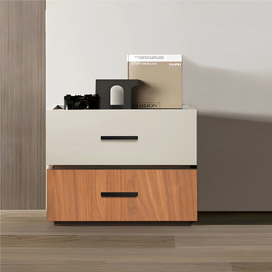 Κομοδίνο Sonlen Μελαμίνη και MDF σε Καρυδί-Μπεζ Απόχρωση 60x40x44.5