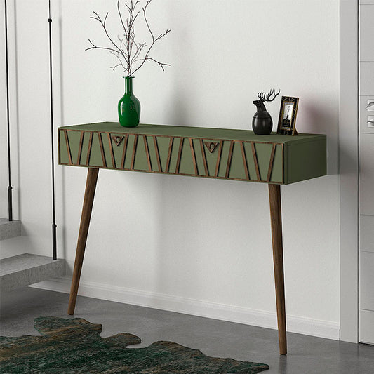Κονσόλα Επιτοίχια Forest Χρώμα Λαδί - Καρυδί 120x35x89,3