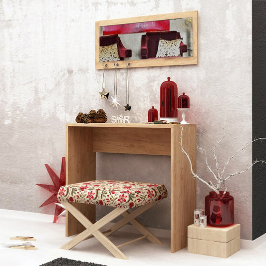Κονσόλα με Καθρέπτη Cosenza Χρώμα Oak 80x30x82